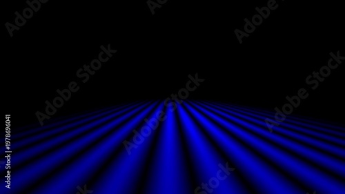 Abstract digital background featuring glowing blue parallel lines receding into a deep dark empty void space