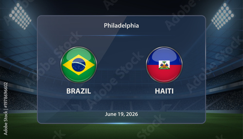 Brazil vs Haiti Soccer Match Scoreboard