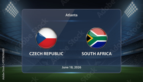 Czech Republic vs South Africa Soccer Match Scoreboard