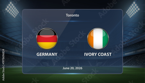 Germany vs Ivory Coast Soccer Match Scoreboard