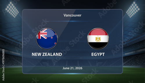 New Zealand vs Egypt Soccer Match Scoreboard