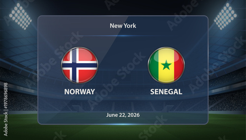 Norway vs Senegal Soccer Match Scoreboard