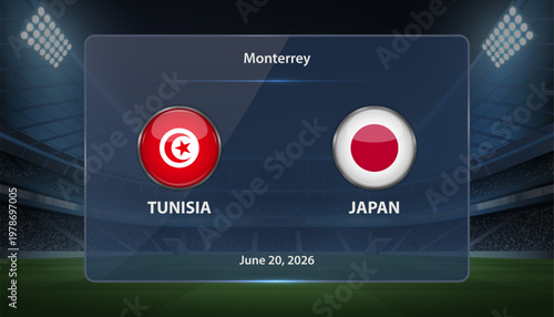 Tunisia vs Japan Soccer Match Scoreboard