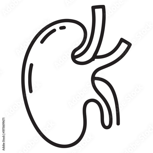 Minimalist Urology Symbol of Human Organ for Nephrology Healthcare