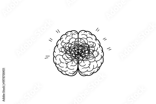 Abstract illustration of a tangled brain symbolizing confusion and complex thoughts