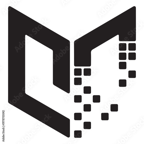 Black logo with squares