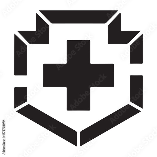 Black and white medical cross symbol