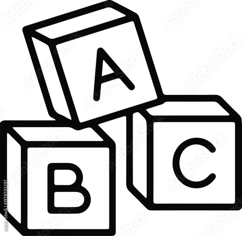 Number Blocks Vector Illustration Education Learning Numbers 1 2 3 Concept Design