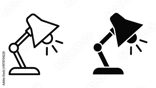 Two desk lamps with different shading styles