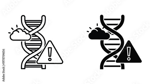 Genetic warning signs with clouds