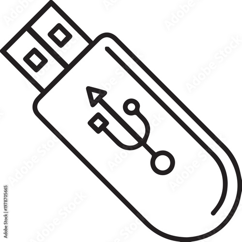 USB Flash Drive Vector Illustration Portable Data Storage Device Pendrive Icon Technology Design
