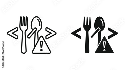 Warning symbols for utensil usage