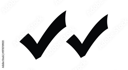 Two black check marks against a stark white background signifying approval
