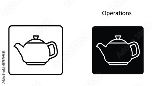 Teapot icons in different styles for operations