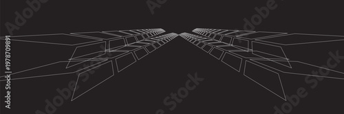 Tire tracks. Abstract wheel braking distance, tread silhouette brush. Isolated vector strip of cars or motorbikes. Vehicle tires, rubber road track, vector