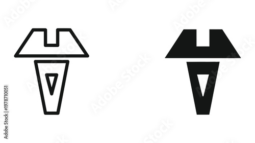 Comparison of outline and filled versions of a caduceus medical symbol with wings and staff