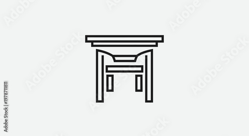 Simple line drawing of a table.