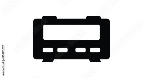 Simple black silhouette of an old fashioned radio nostalgic design silhouette