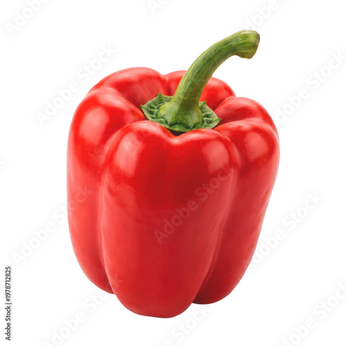 Foto Red bell pepper fresh whole vegetable isolated transparent background healthy fo