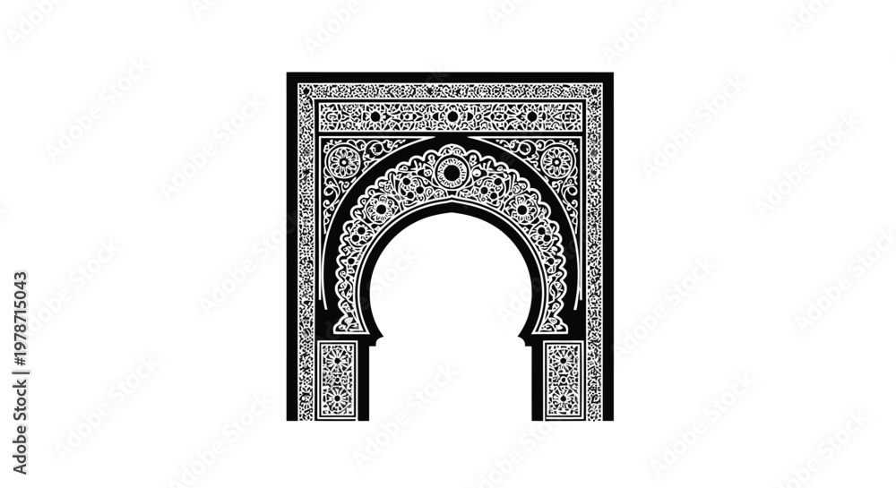 Fototapeta premium Intricately designed archway with ornate patterns and details