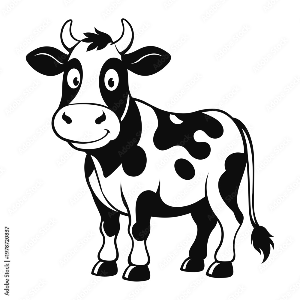 Fototapeta premium cow cartoon isolated on white