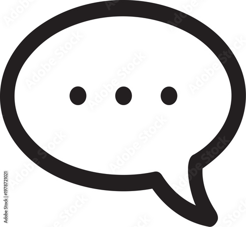 A simple black and white image of a speech bubble
