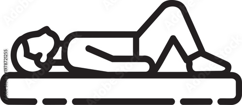 A person lying on their side on a mattress