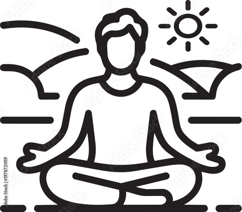A person meditating in lotus position