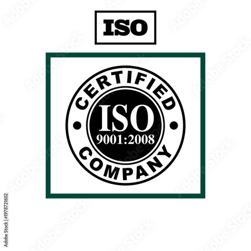 ISO 9001 2008 Certified Company Logo – Quality Management Green Certification Badge