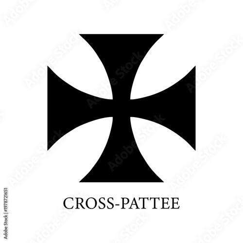Cross Pattee Symbol – Heraldic Iron Cross Black Icon Badge Vector Design