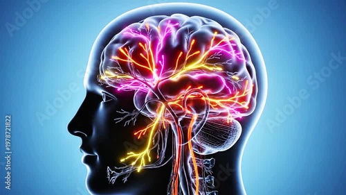 Wallpaper Mural A video showcasing the human brain and nervous system in detail Torontodigital.ca