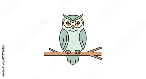 Owl Sitting on a Tree Branch.