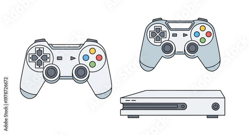 PlayStation console and controllers game.
