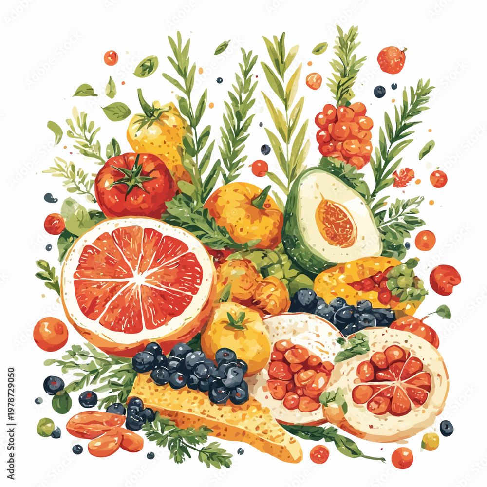 Naklejka premium Foods Pattern design very cool