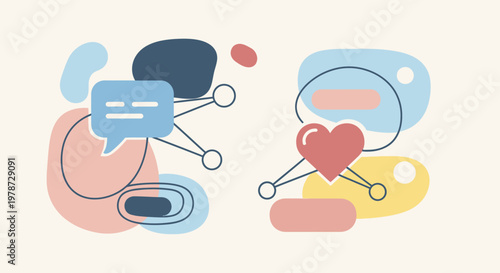 colorful abstract communication symbols