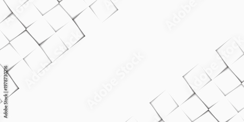 Abstract 3d modern square background. White and grey geometric pattern texture. vector art illustration