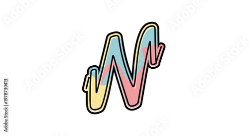 Colorful letter W graphic symbol.