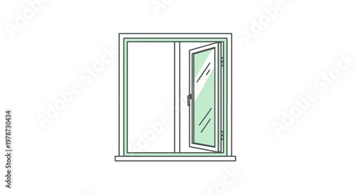 Window with two glass panels.