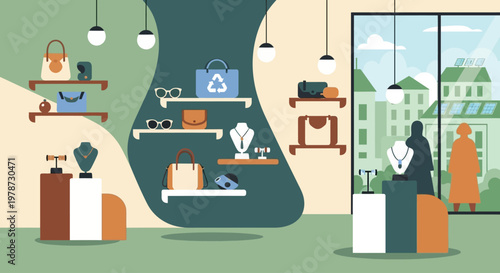 Modern store interior with various products on display