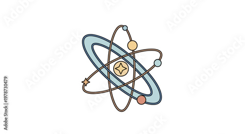Atom Structure with Electron Orbits.