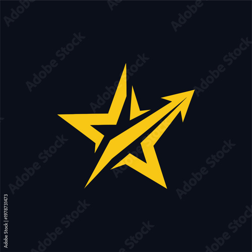 Yellow star with arrow symbol.