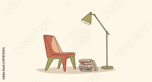 cozy reading nook with chair and lamp