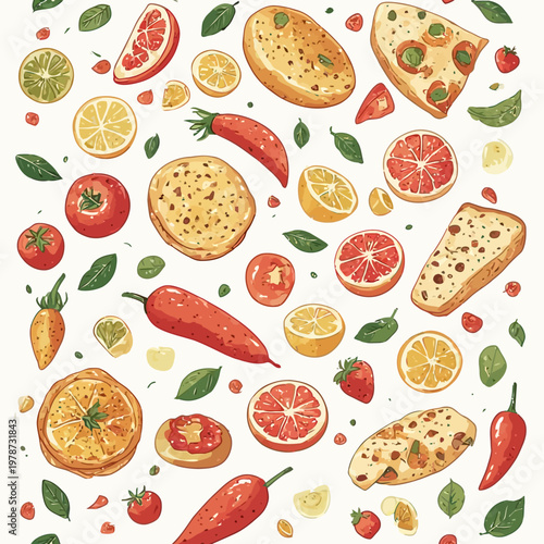 Foods Pattern design very cool