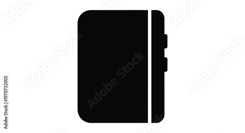 A stark black silhouette of a vintage radio with knobs and a tuning dial minimalist aesthetic silhouette