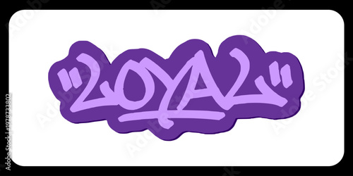 Loyal Graffiti Tag Design with Bold Purple Hand Style Lettering for Positive Urban Branding and Street Culture Graphic Element