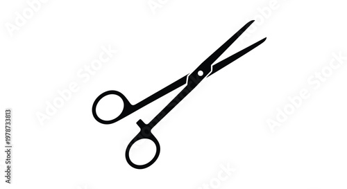 Black surgical forceps displayed against a white background a stark silhouette