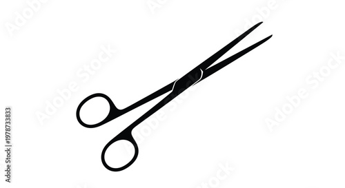 Black surgical forceps displayed on a white background simple silhouette