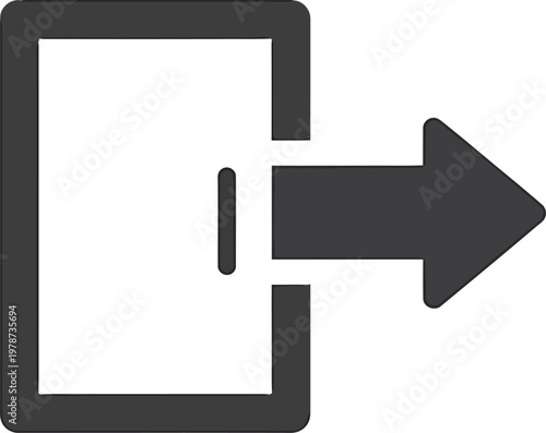 Logout Exit Icon Graphic Symbol with Arrow Pointing Out of Door