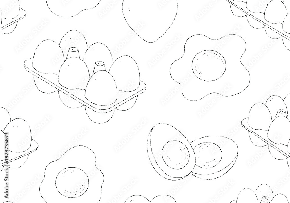 Fototapeta premium Avocado Pattern Vector Illustration