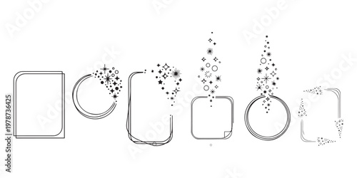 Evolution of geometric shapes transforming into complex fractal patterns